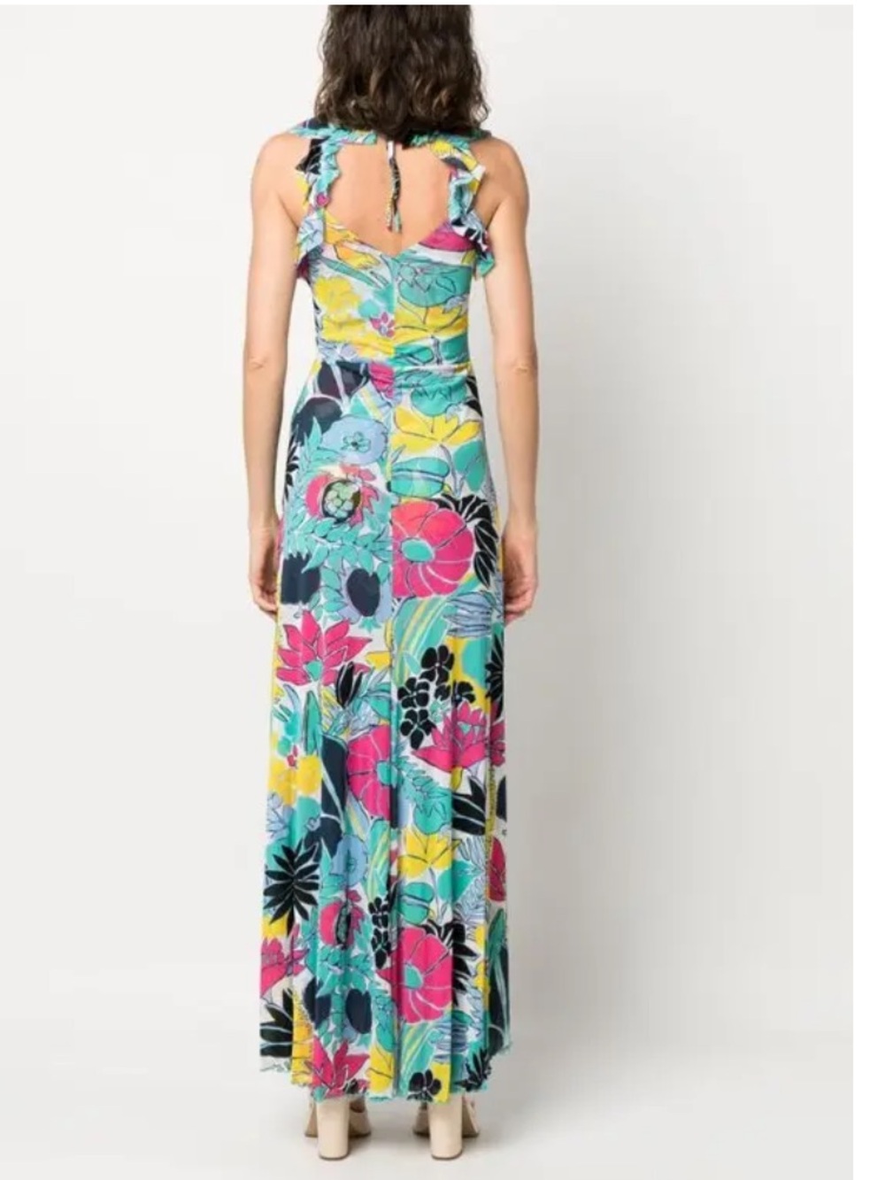 Diane Von Furstenberg Sean Floral Mesh Ruffle Maxi Dress - Picture 4 of 10